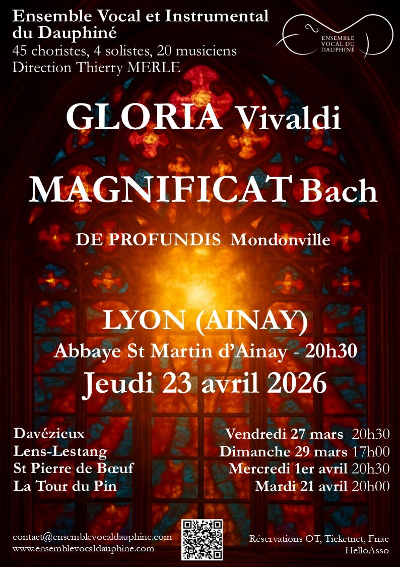 Affiche pour le concert de l'EVD en 2026 à Lyon Ainay