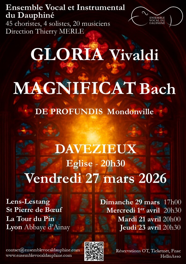 Affiche du concertde l'EVD à Davézieux en 2026