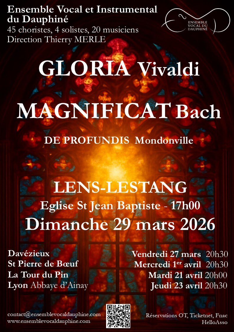 Affiche du concert de l'EVD à Lens-Lestang en 2026